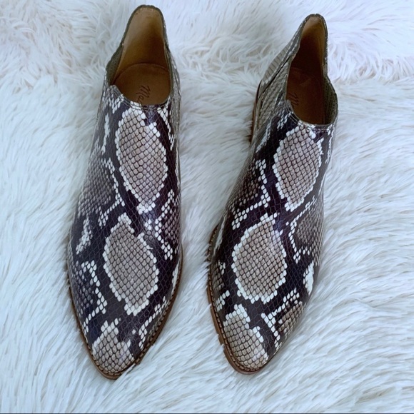 Madewell Leather Low Booties In Snake Print - Picture 3 of 7